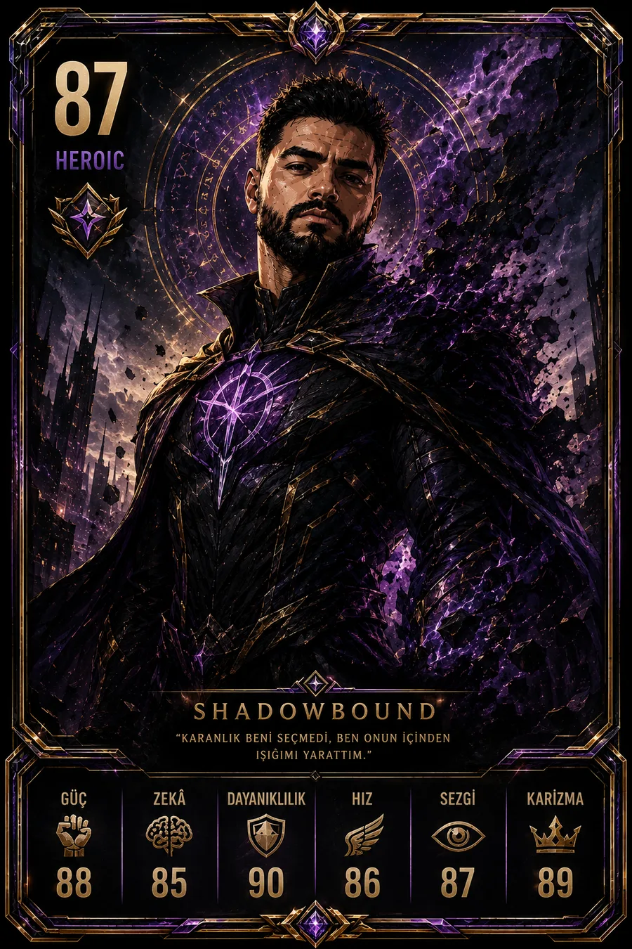 Dark Epic Collection Card ana örnek kartı